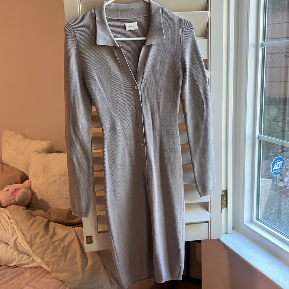 Aritzia Wilfred dove dress Morado GREY - Picture 3 of 3